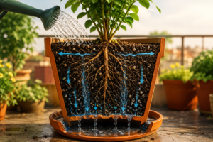 How Water Moves Through Potting Soil in Containers