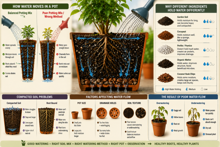 How Water Moves Through Potting Soil in Container Plants
